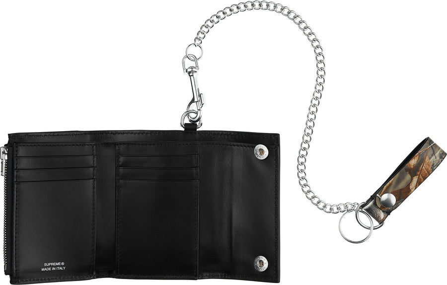 Supreme Leather Chain Wallet Real Tree Camo