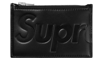 Supreme Leather Zip Card Holder Black