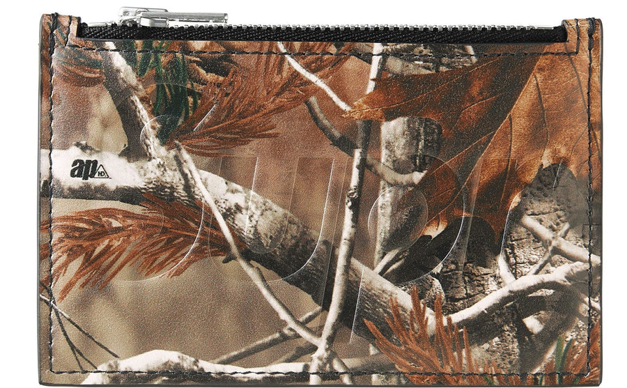 Supreme Leather Zip Card Holder Real Tree Camo