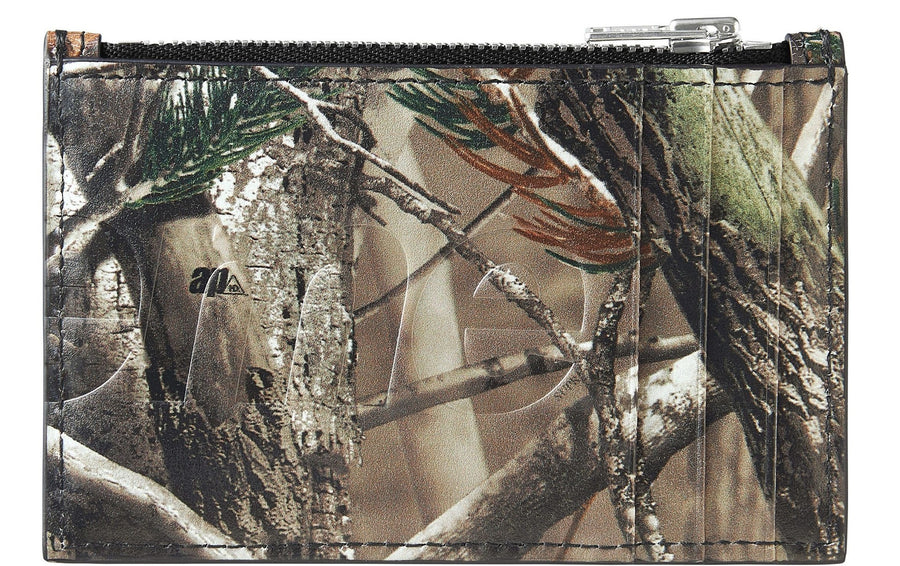 Supreme Leather Zip Card Holder Real Tree Camo