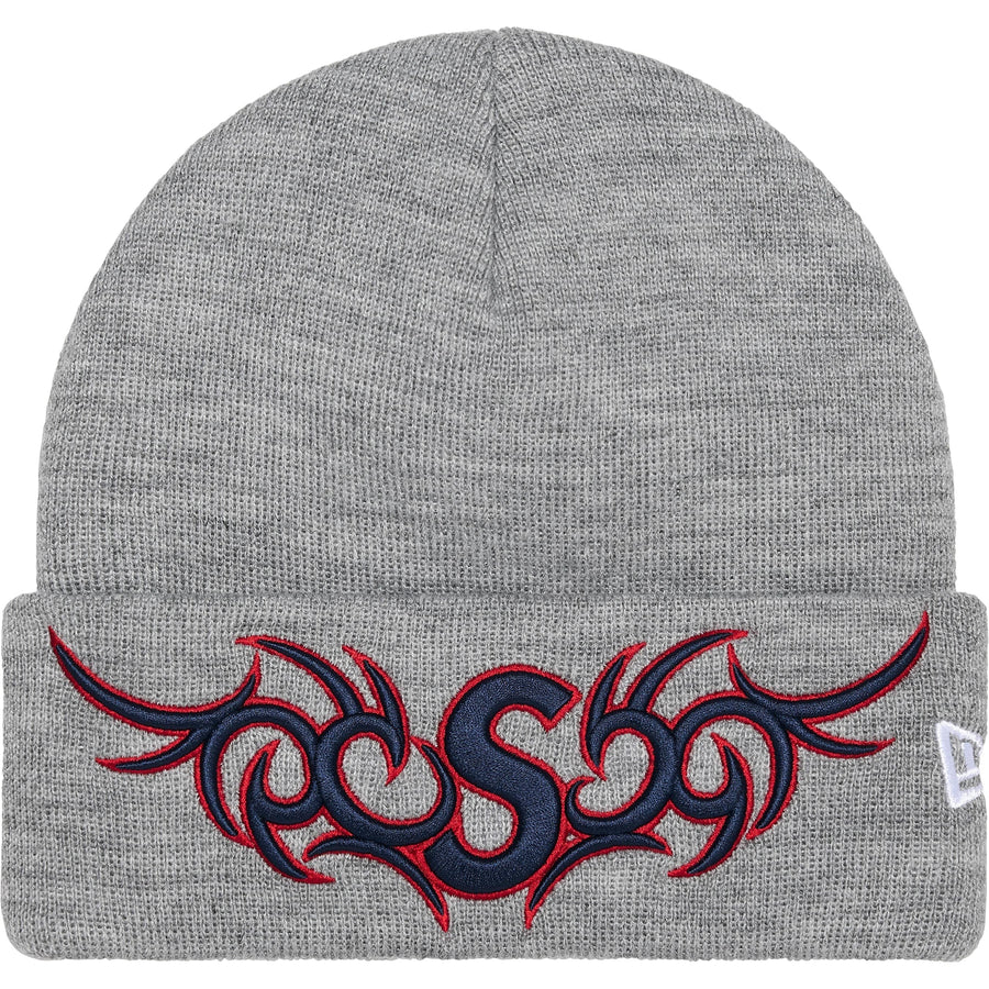 Supreme New Era Tribal S Logo Beanie Grey