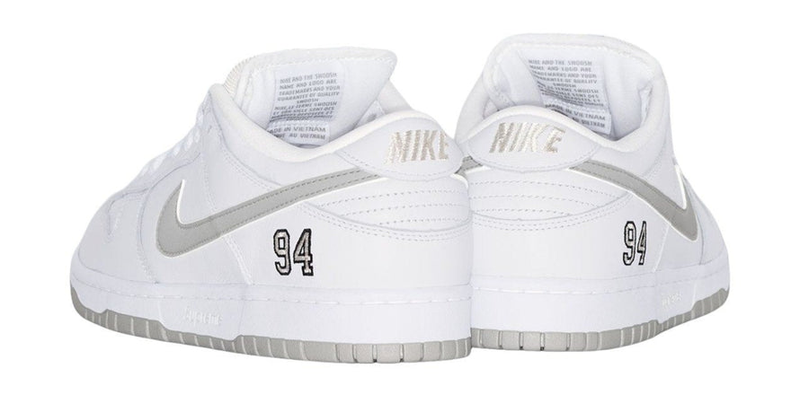 Nike SB Dunk Low Supreme 94 White Metallic Silver