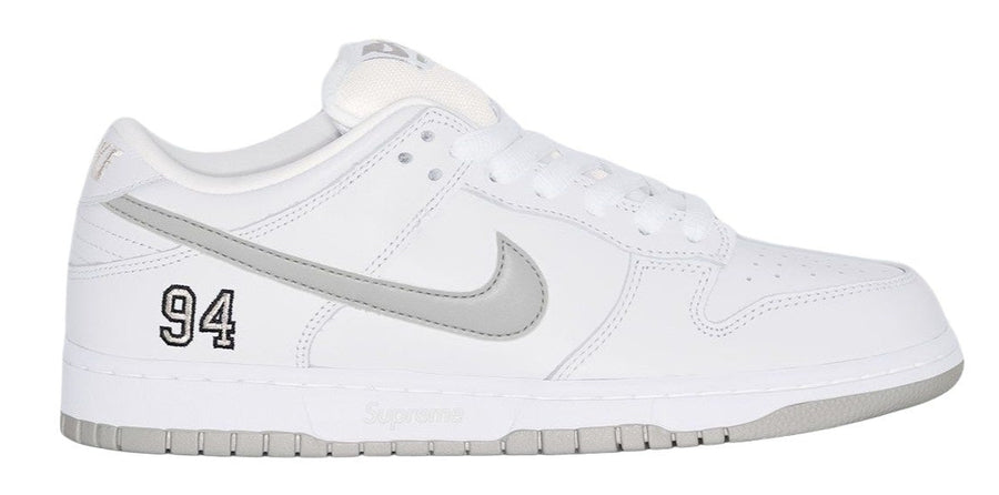 Nike SB Dunk Low Supreme 94 White Metallic Silver