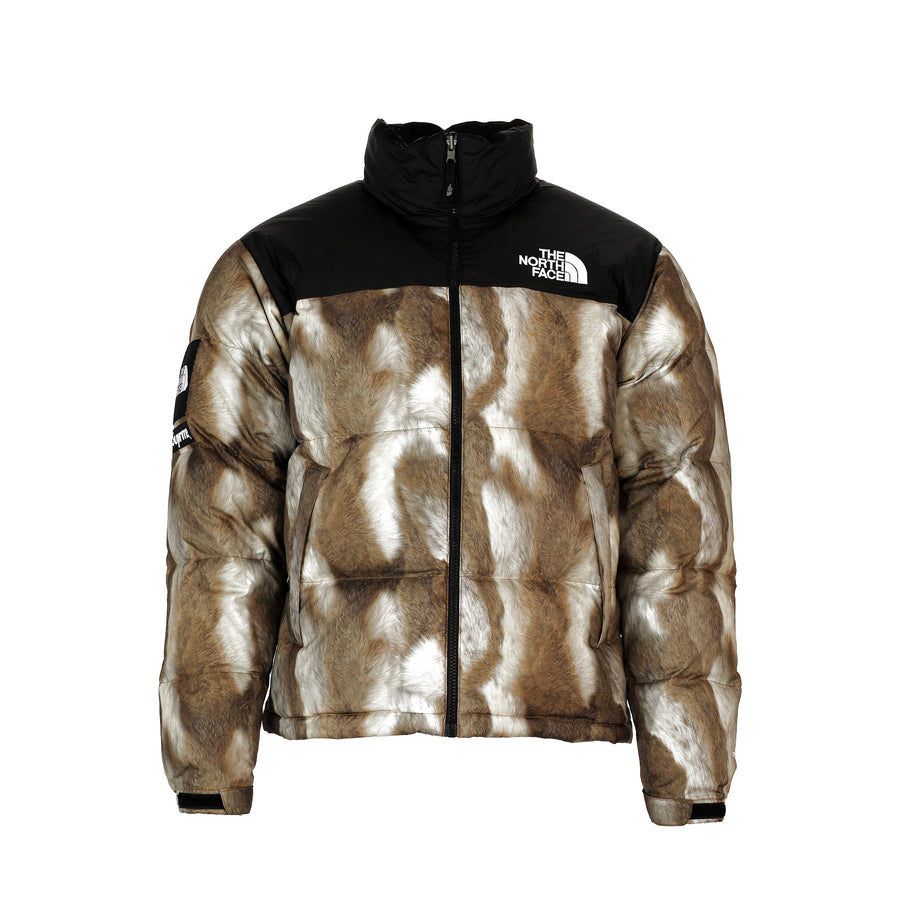 Supreme The North Face Fur Print Nuptse Brown (WORN)