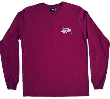 Stussy Basic Logo L/S Tee Scarlet