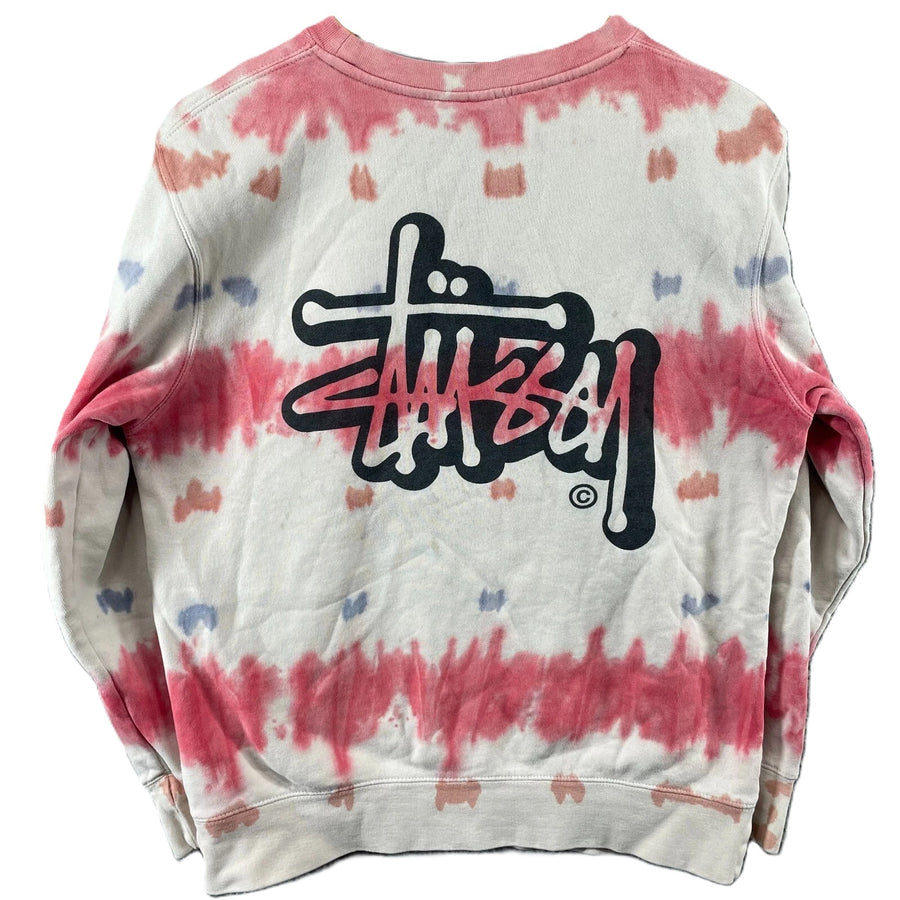 Stussy Tie Dye Crewneck Sweater Natural (WORN)