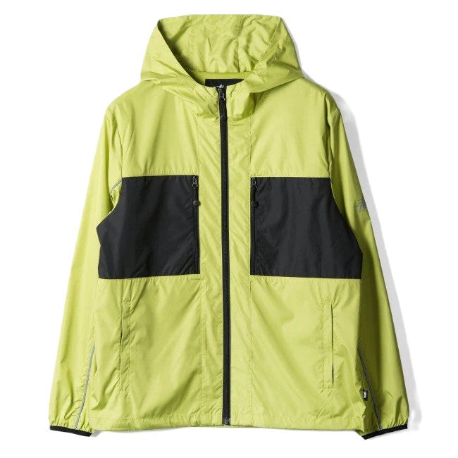 Stussy Nylon Panel Windbreaker Jacket Lime (WORN)