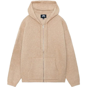 Stussy Zip Up Hooded Sweater Camel