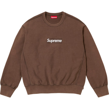 Supreme Washed Box Logo Crewneck Brown