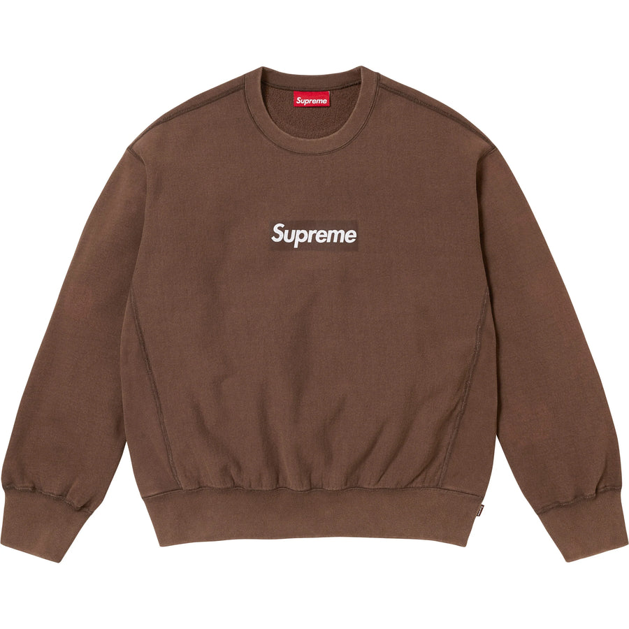 Supreme Washed Box Logo Crewneck Brown