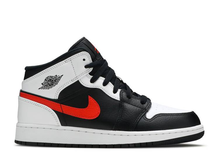 Jordan 1 Mid White Black Chile Red (GS)
