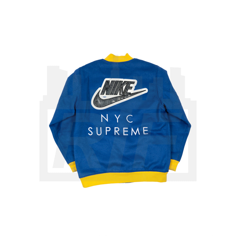 Supreme Nike SB Varsity Jacket Blue (WORN)