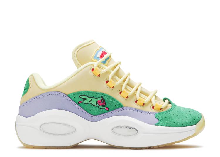 Reebok Question Low BBC Ice Cream Running Dog Yellow Green