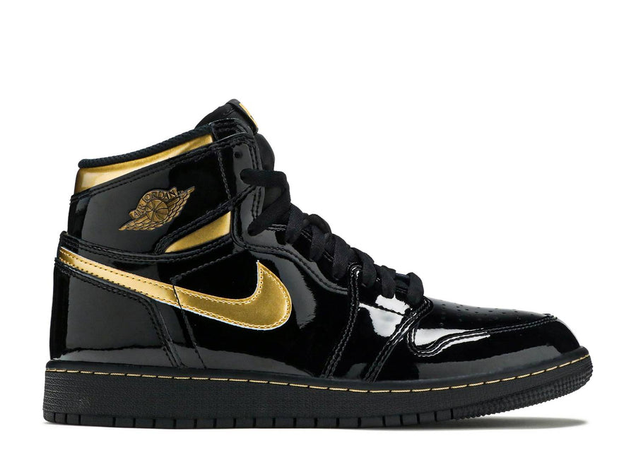 Jordan 1 Retro High Black Metallic Gold 2020 (GS) (WORN)
