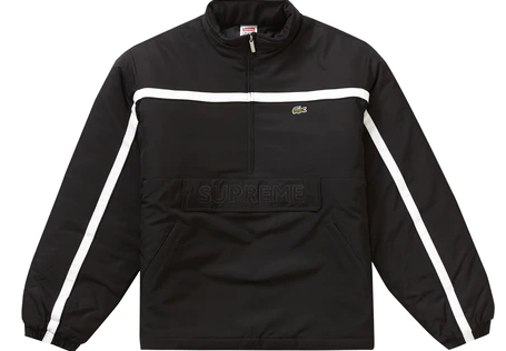 Supreme LACOSTE Puffy Half Zip Pullover Black