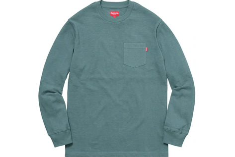Supreme L/S Pocket Tee Dusty Teal