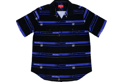 Supreme Striped Racing Work Shirt Black