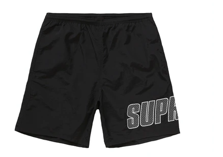 Supreme Logo Applique Water Short Black