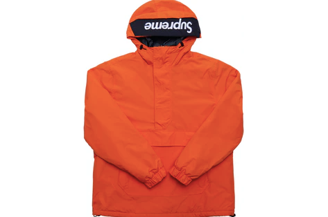 Supreme Hooded Logo Half Zip Pullover Orange