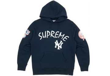 Supreme Yankees Hooded Sweatshirt Navy