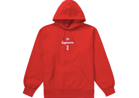 Supreme Cross Box Logo Hooded Sweatshirt Red