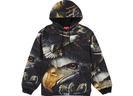 Supreme Eagle Hooded Work Jacket Black