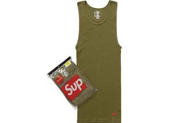 Supreme Hanes Tagless Tank Top (3 Pack) Olive