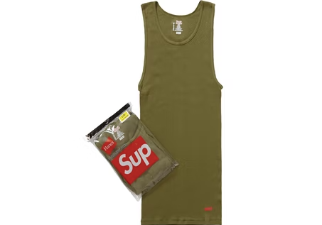 Supreme Hanes Tagless Tank Top (3 Pack) Olive