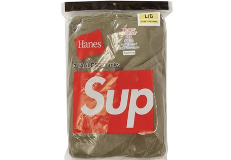 Supreme Hanes Tagless Tank Top (3 Pack) Olive