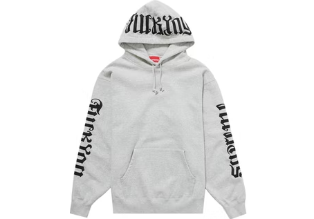 Supreme Ambigram Hooded Sweatshirt Heather Grey