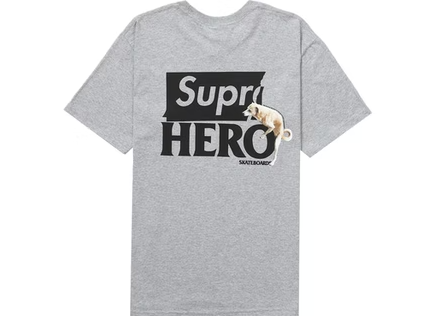 Supreme ANTIHERO Dog Tee Heather Grey (WORN)