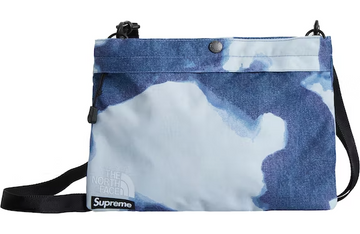 Supreme The North Face Bleached Denim Print Shoulder Bag Indigo