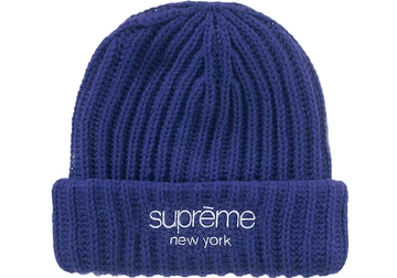 Supreme Ribbed Beanie (FW22) Dark Royal