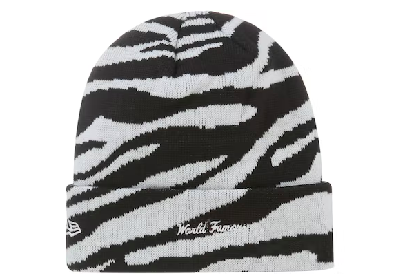 Supreme New Era Box Logo Beanie (FW22) Zebra