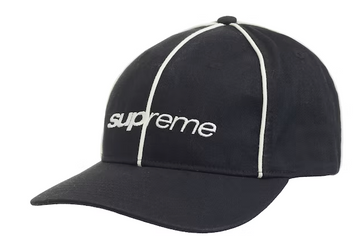 Supreme Piping 6-Panel (FW22) Black