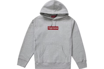 Supreme Swarovski Box Logo Hooded Sweatshirt Heather Grey