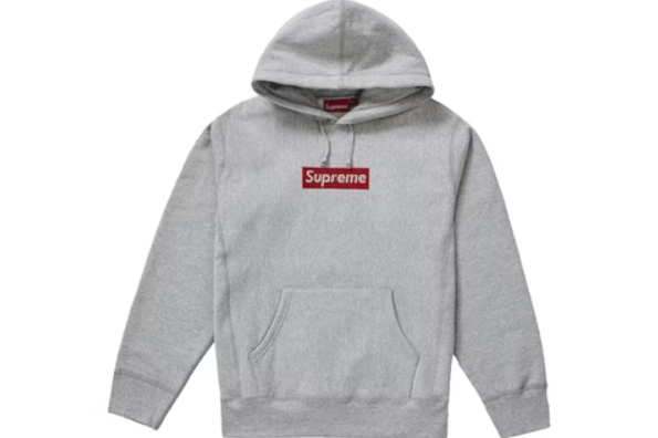 Supreme Swarovski Box Logo Hooded Sweatshirt Heather Grey