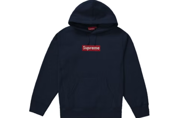 Supreme Swarovski Box Logo Hooded Sweatshirt Navy